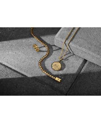 Men's Chronos God of Time Black Diamond (1/4 ct. t.w.) Pendant Necklace in 14k Gold-Plated Sterling Silver, 24 + 2 extender