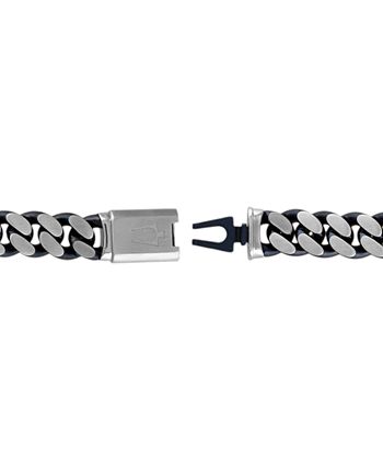 Bulova Men's Classic Stainless Steel Chain Link Bracelet With Diamond-Accented Clasp - View #8