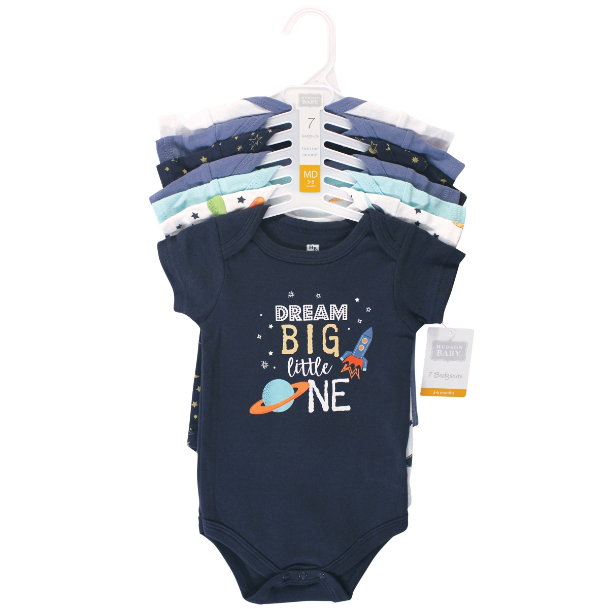Hudson Baby Boys 7-Pack Cotton Onesies
