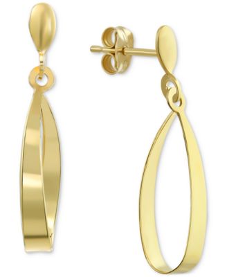 Macy's - Polished Open Teardrop Drop Earrings in 10k Gold