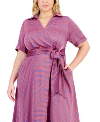SERYU Women's Plaid Wrap Mini Dress - Summer Casual Lantern Sleeve Short Dress For Parties - View #2