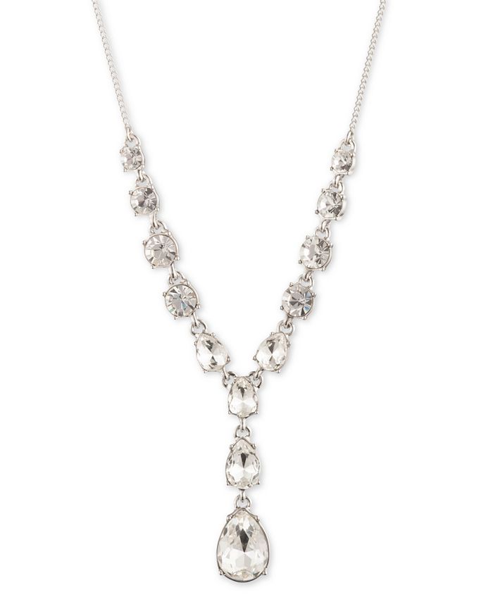 Givenchy Crystal Mixed Stone Y Necklace, 16