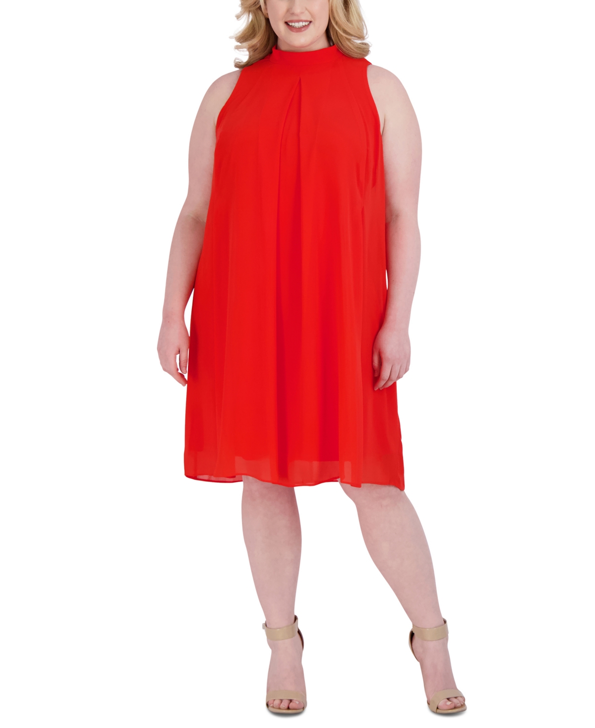 white christmas dresses V-Neck & Ruffled Sleeves Chiffon Bridesmaid Dress Plus size, Green main image 1