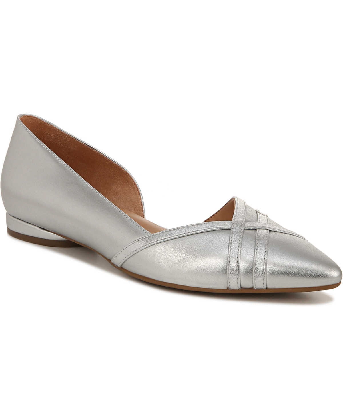 Naturalizer Barlow Flats In Silver Metallic Faux Leather