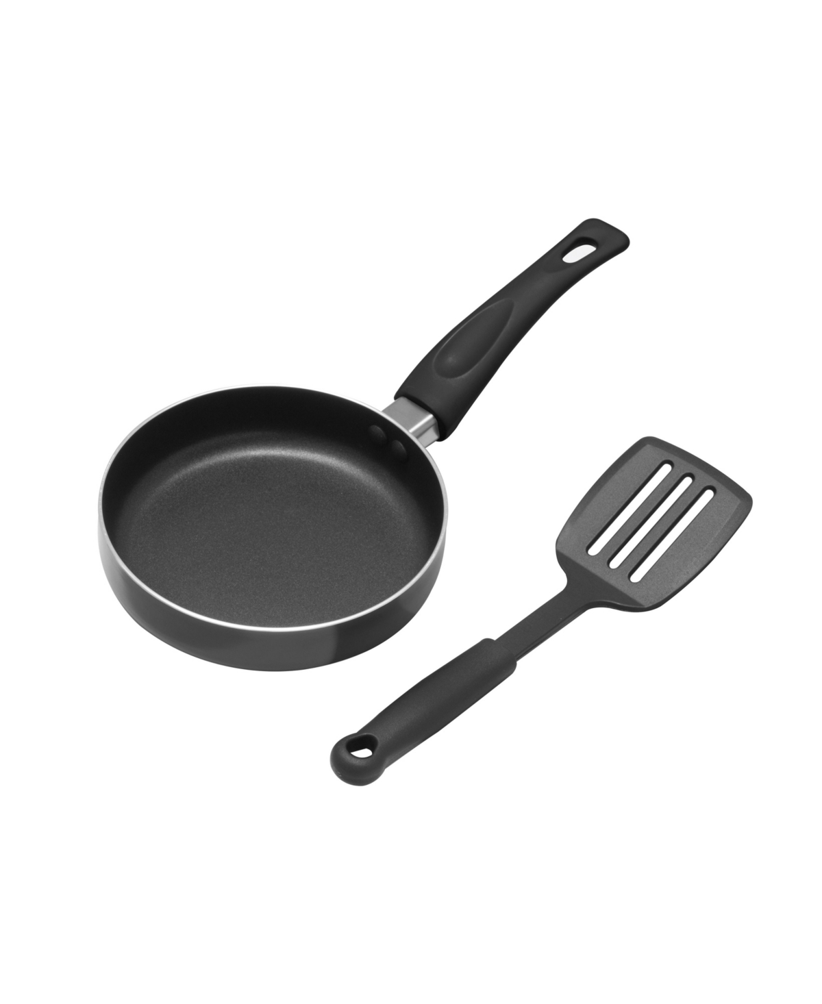 Sedona Nonstick Aluminum 5.5" Mini Fry Pan With Nylon Turner Set In Black