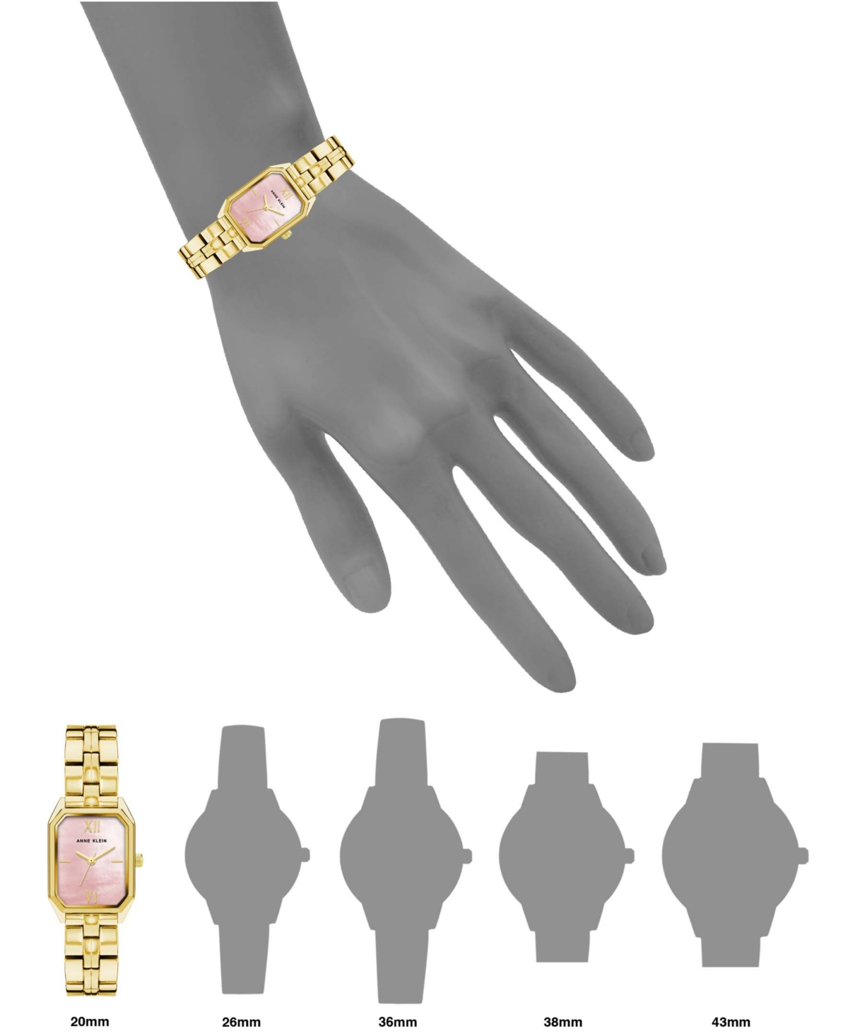 Anne Klein Women's Three Hand QuartzTone Alloy Link Bracelet Watch, 24mm - Gold, Beige