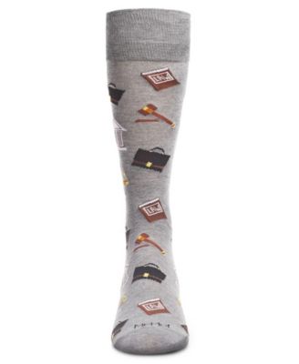 Men's Law and Order Heathered Rayon from Bamboo Novelty Crew Socks