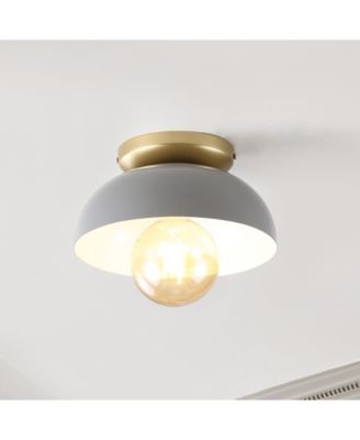 Paulina 8.5" 1-Light Classic Industrial Iron LED Flush Mount