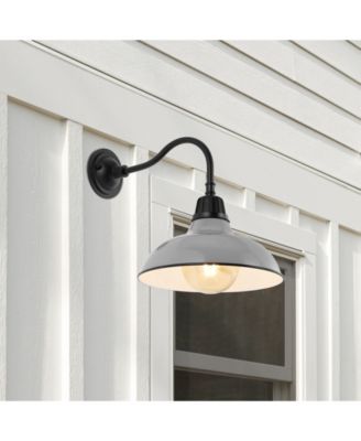 Aurora 12.25" 1-Light Farmhouse Industrial Indoor, Outdoor Iron LED Gooseneck Arm Outdoor Sconce