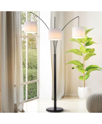 Barrie 78.5" 3-Light Mid-Century Modern Head-Adjustable Iron LED Arc Floor Lamp