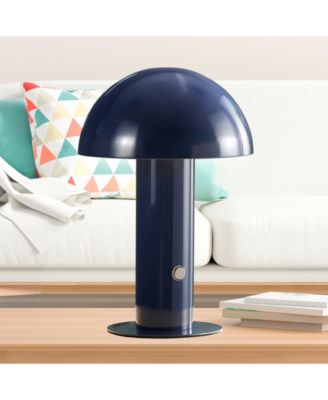 Boletus 10.75" Contemporary Bohemian Rechargeable, Cordless Iron Integrated LED Mushroom Table Lamp