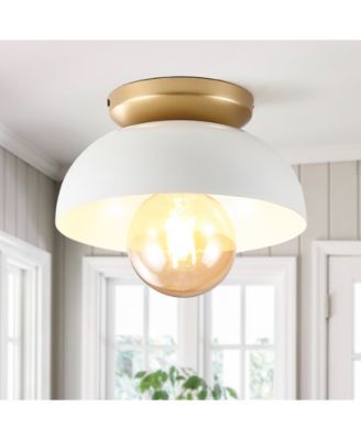 Paulina 8.5" 1-Light Classic Industrial Iron LED Flush Mount