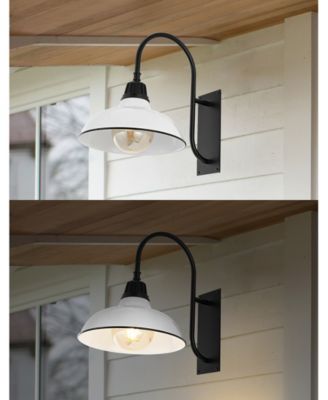 Stanley 12.25" 1-Light Farmhouse Industrial Indoor, Outdoor Iron LED Gooseneck Arm Outdoor Sconce