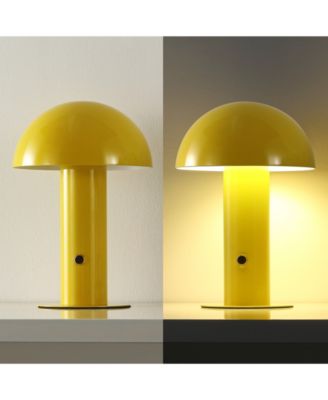 Boletus 10.75" Contemporary Bohemian Rechargeable, Cordless Iron Integrated LED Mushroom Table Lamp