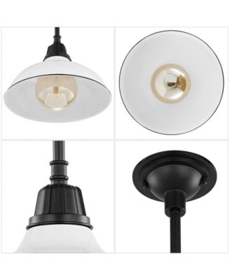 Jasper 12.25" 1-Light Farmhouse Industrial Indoor, Outdoor Iron LED Pendant