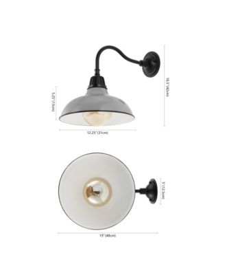 Aurora 12.25" 1-Light Farmhouse Industrial Indoor, Outdoor Iron LED Gooseneck Arm Outdoor Sconce