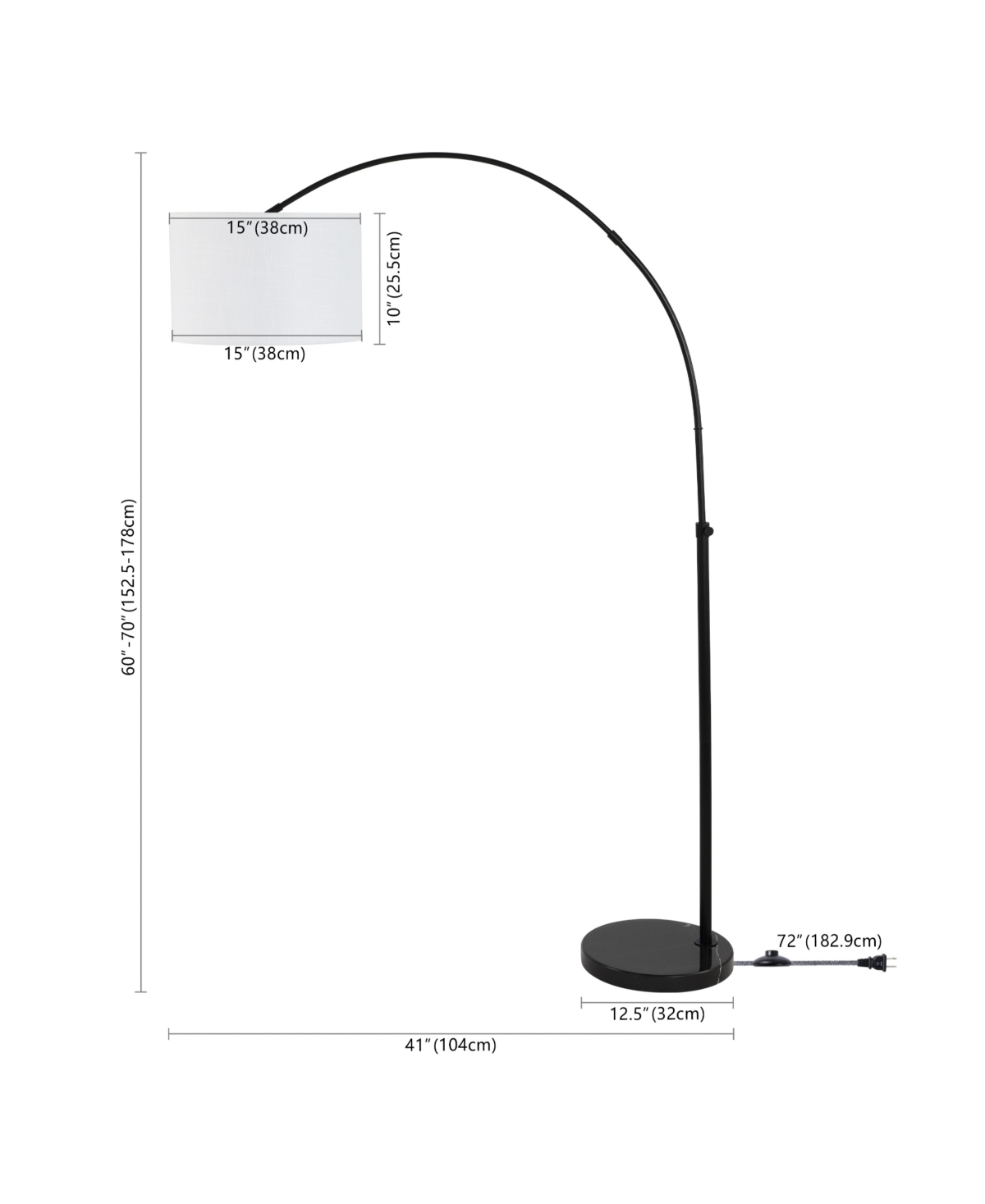 Collier Industrial Vintage-inspired Head-and-Height-Adjustable Iron Led Arc Floor Lamp with Smart Bulb