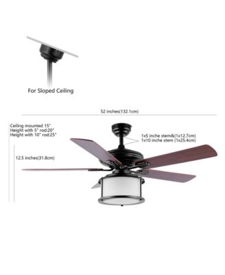 Brantley 52" 2-Light Bohemian Farmhouse Iron LED CEILING FAN