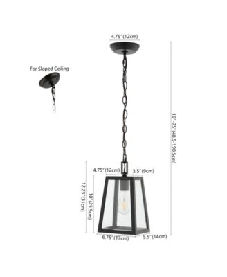 Glendale 6.75" 1-Light Farmhouse Industrial Iron, Glass Outdoor LED Pendant