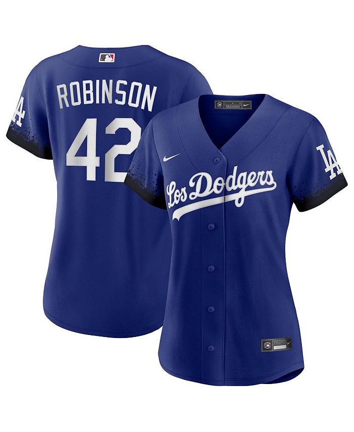 Jackie Robinson Los Angeles Dodgers White Gold & Black Gold Jersey - A