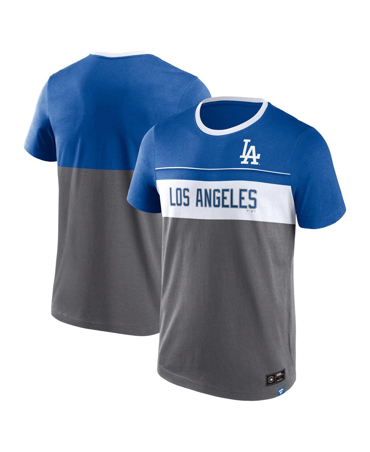 Shop Fanatics Men's  Gray Los Angeles Dodgers Claim The Win T-shirt