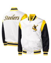 Men's Starter Black Los Angeles Lakers Home Game Satin Full-Snap Varsity Jacket Size: 2XL