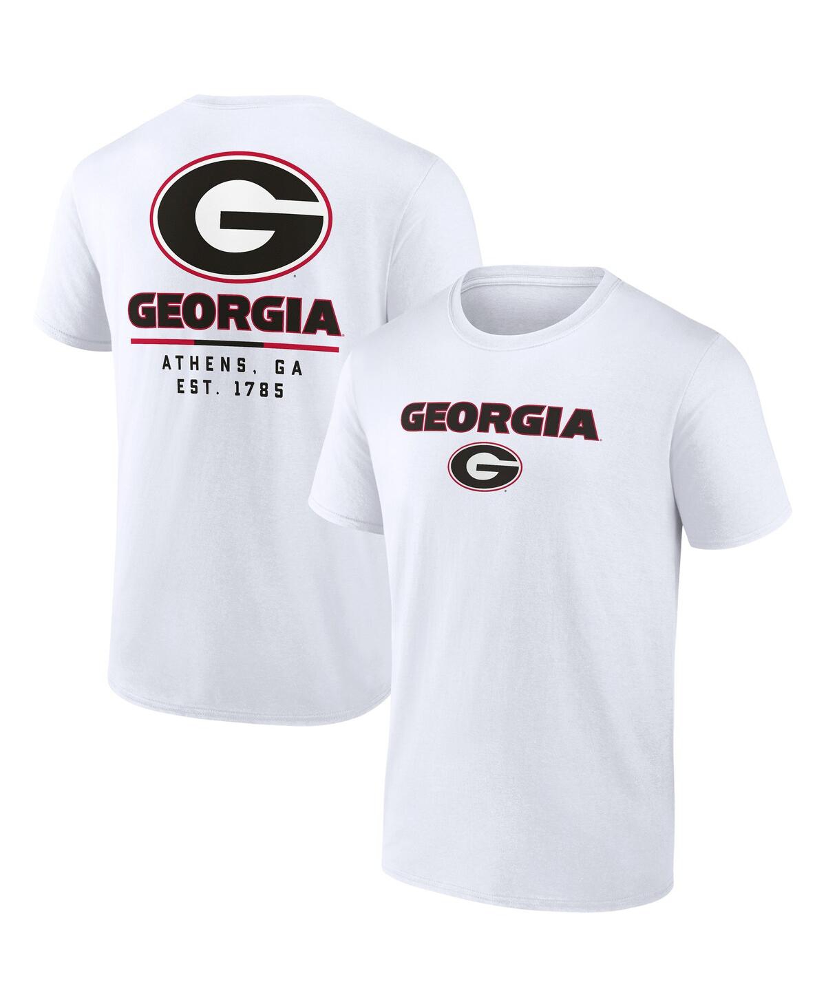 Fanatics Men's  White Georgia Bulldogs Game Day 2-hit T-shirt
