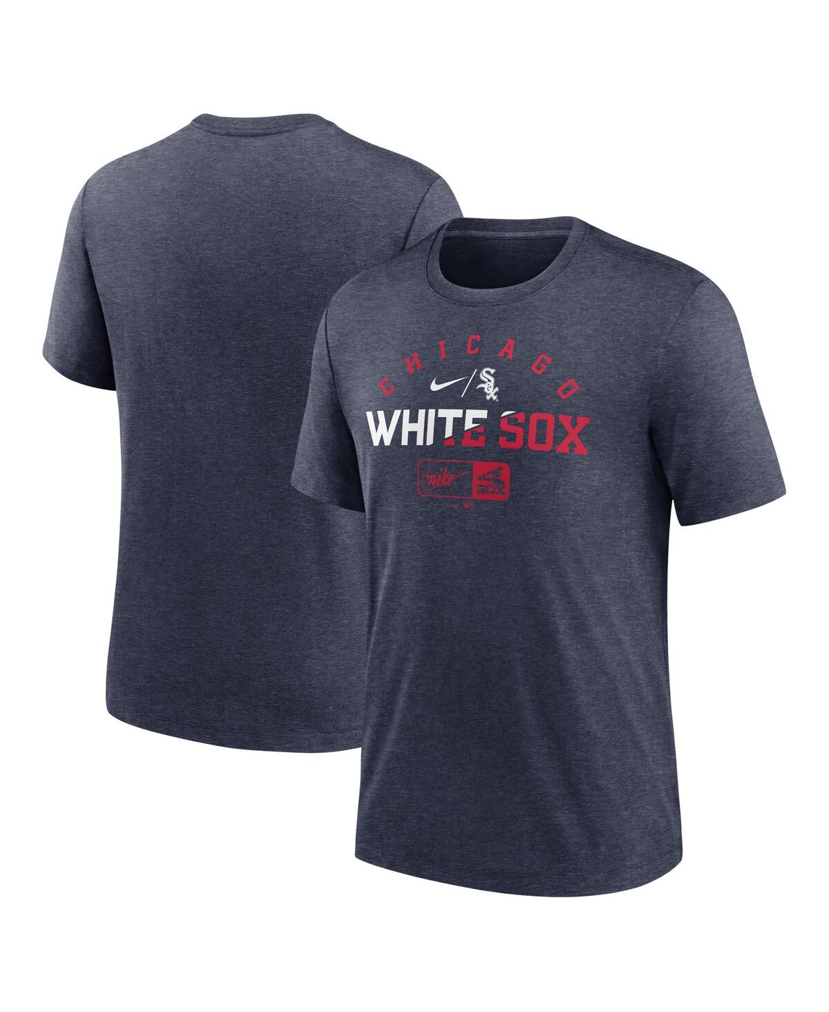 Men's NikeChicago White Sox Rewind Review Slash Tri-Blend T-shirt - Heather Navy