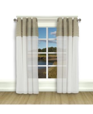 Geneva Pleated 2-Tone Grommet Curtain Panel 52"W x 96"L