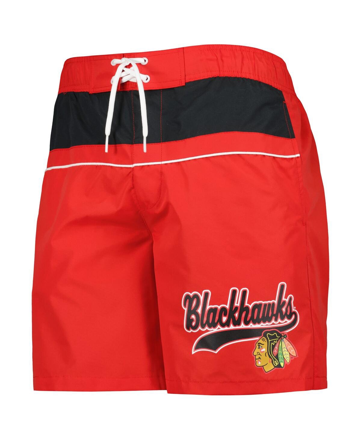 Shop Starter Men's  Red Chicago Blackhawks Freestyle Volley Swim Shorts