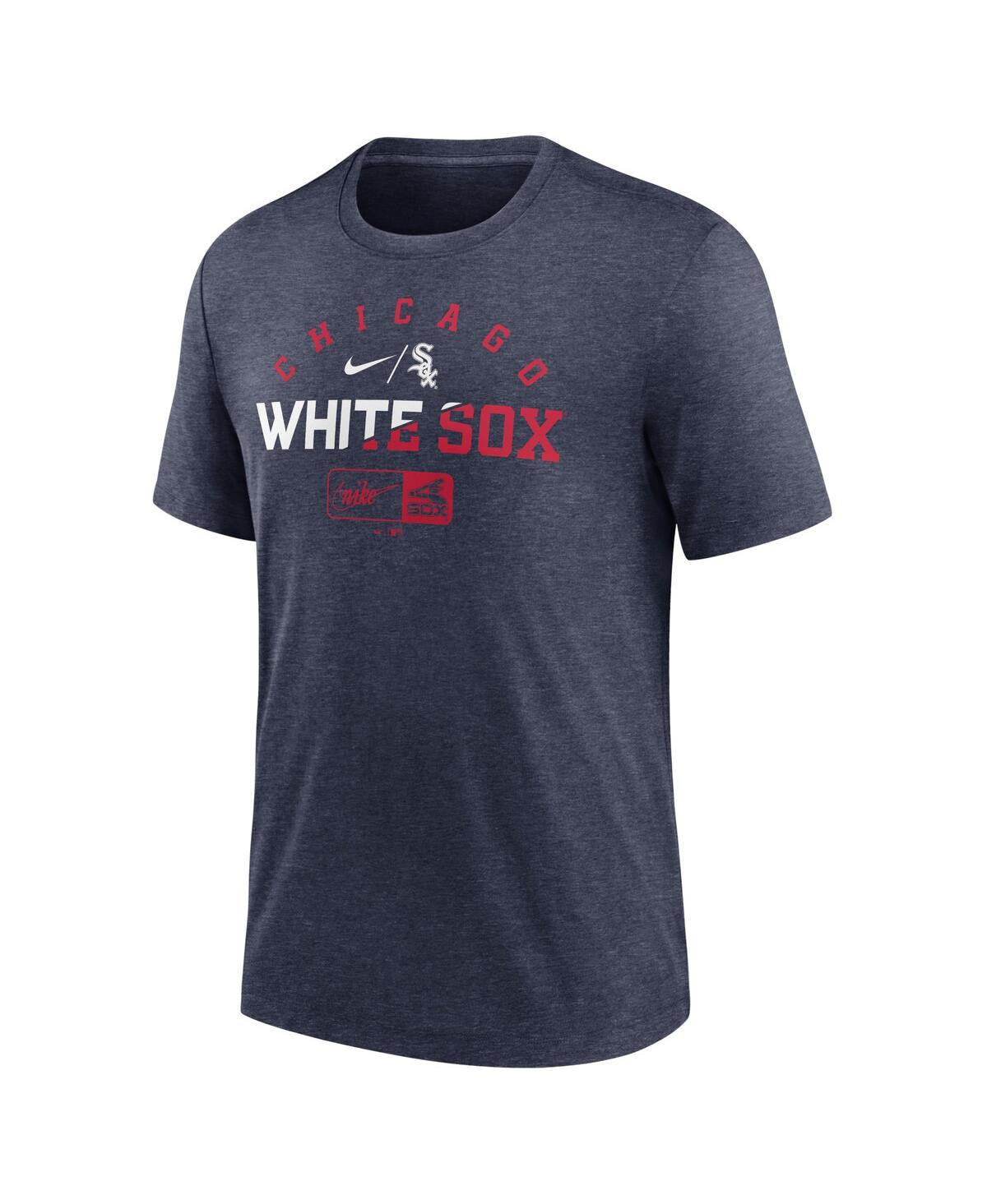 Men's NikeChicago White Sox Rewind Review Slash Tri-Blend T-shirt - Heather Navy