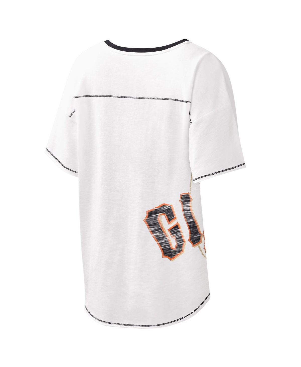 Shop Starter Women's  White San Francisco Giants Perfect Game V-neck T-shirt