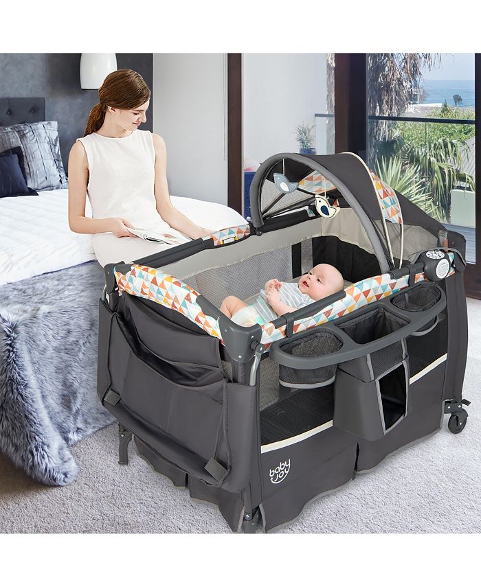 Costway 3 in 1 Portable Baby Playard Nursery Center w/ Swingaway