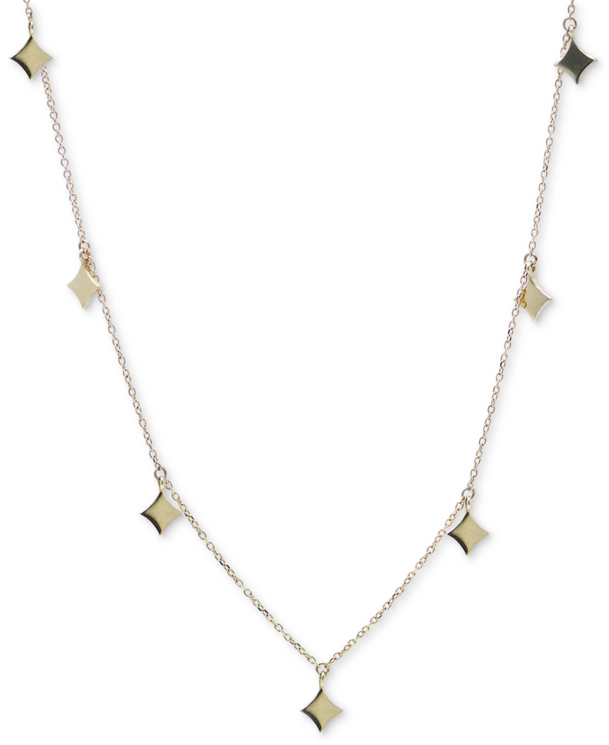 Polished Geometric Dangle Pendant Necklace in 14k Gold, 15" + 1" extender - Gold
