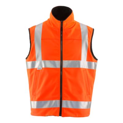 Big & Tall Hi Vis Reversible Softshell Vest - Water-Resistant, Insulated, High-Visibility Safety Work Gear