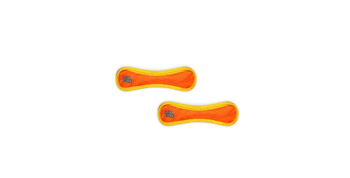 Bone Tiger Orange-Yellow, 2-Pack Dog Toys - Bright Orange