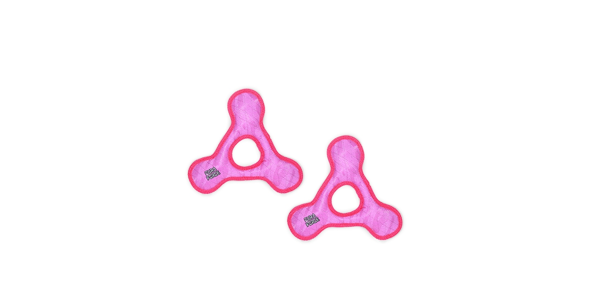 Triangle Ring Tiger Pink-Pink, 2-Pack Dog Toys - Bright Pink
