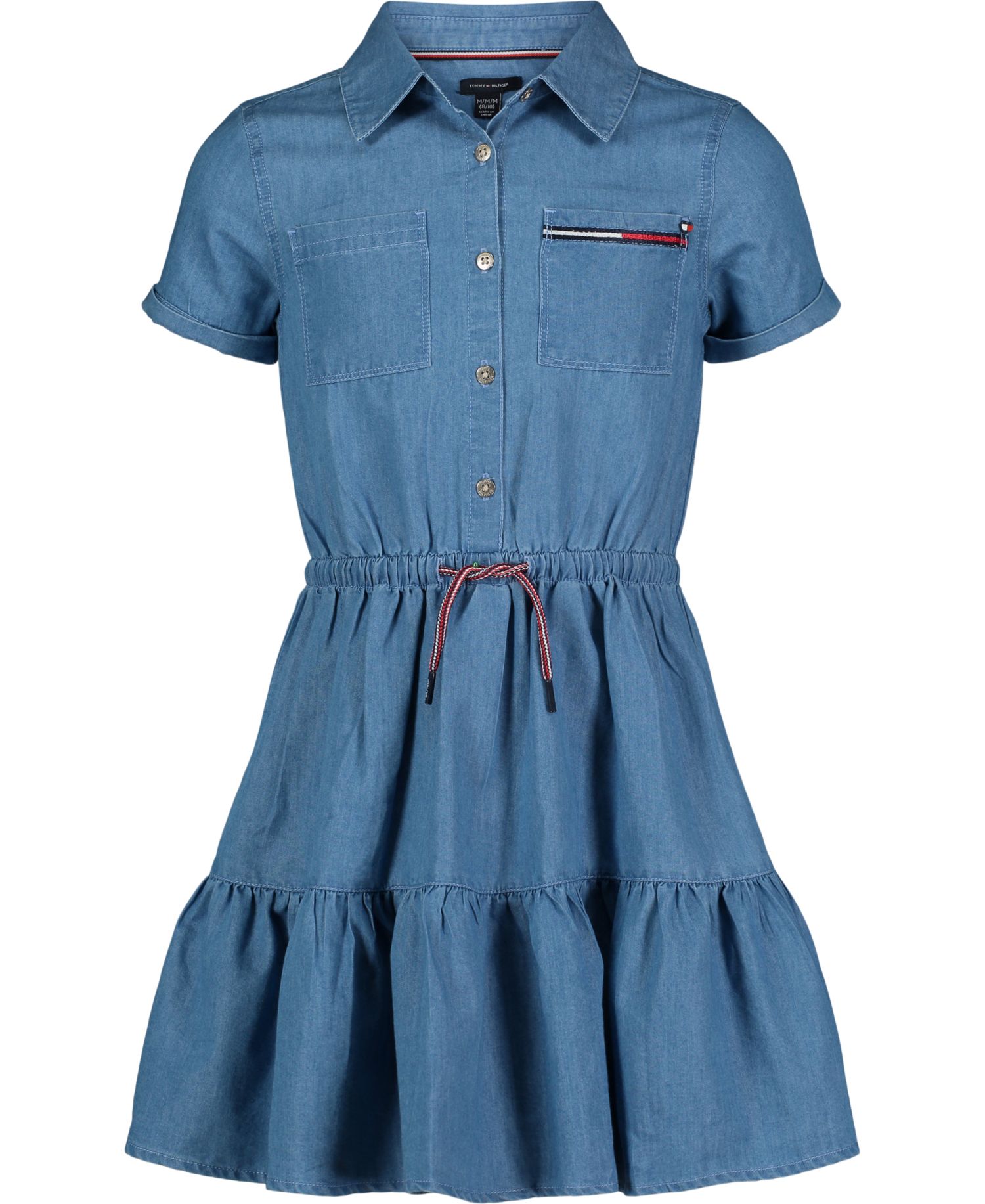 Toddler and Little Girls Lightweight Denim Ruffled Shirtdress