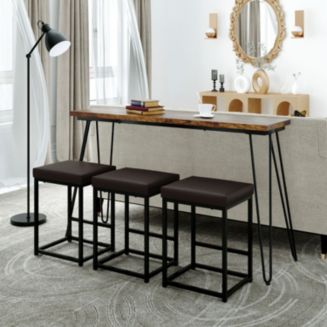 Simplie Fun Updated 4 Pieces Counter Height Extra Long Dining Table Set ...