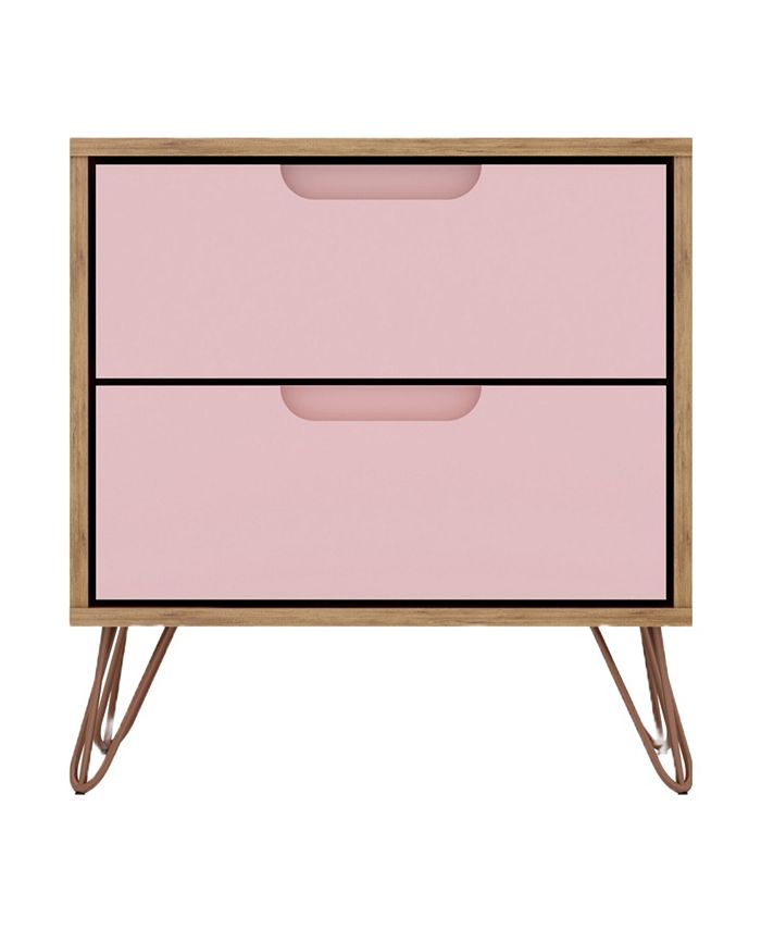 Manhattan Comfort Rockefeller Medium Density Fiberboard 2Drawer