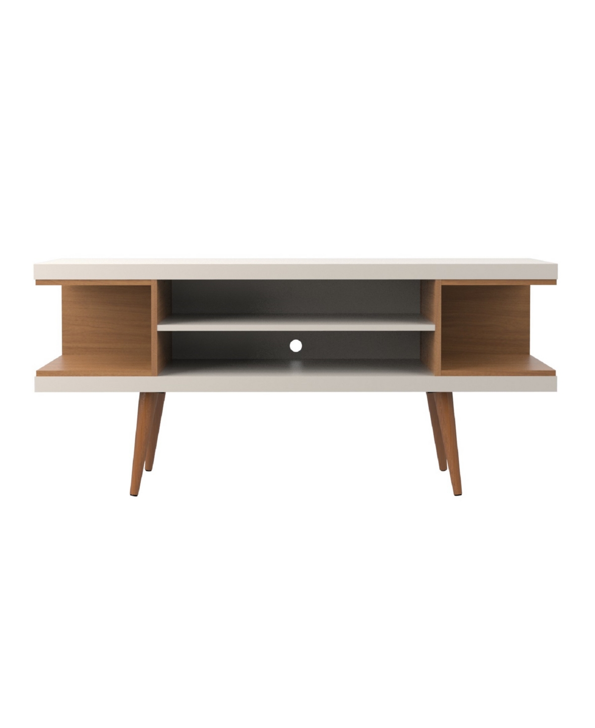 Manhattan Comfort Utopia Medium Density Fibreboard 4-Shelf Tv Stand - Off White and Maple Cream