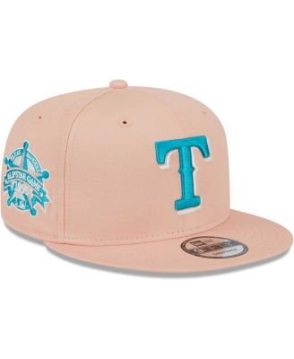 Men's New Era Pink Texas Rangers Sky Aqua Undervisor 9FIFTY Snapback ...