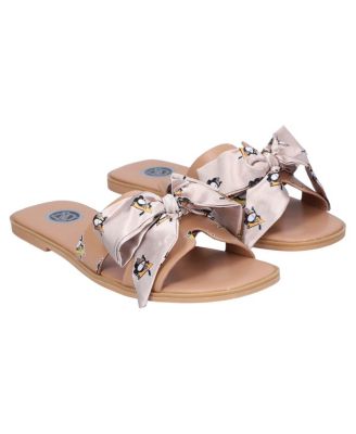 Women's Cuce Tan Pittsburgh Penguins Bow Sandals
