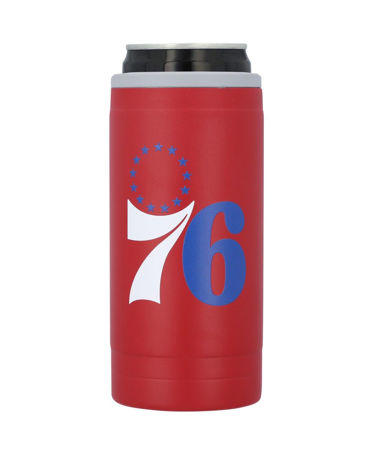 Logo Brands Philadelphia 76ers 12 oz Flipside Powdercoat Slim Can Cooler In Red