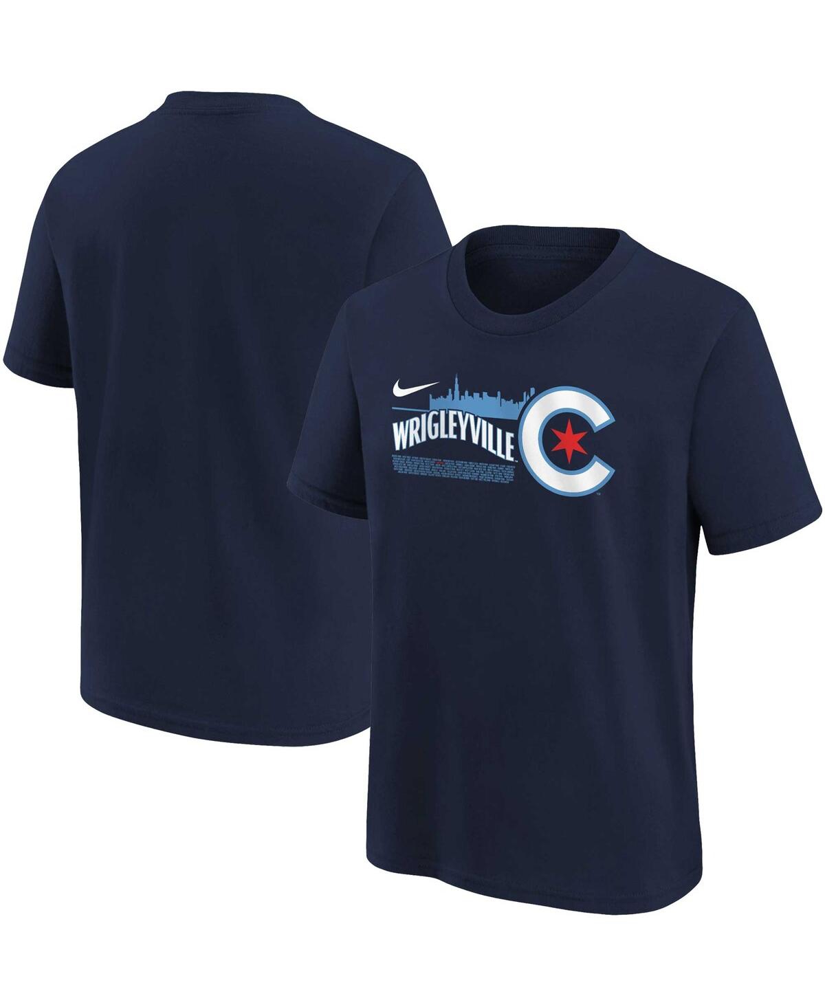 Nike Babies' Preschool Boys And Girls  Navy Chicago Cubs City Connect T-shirt