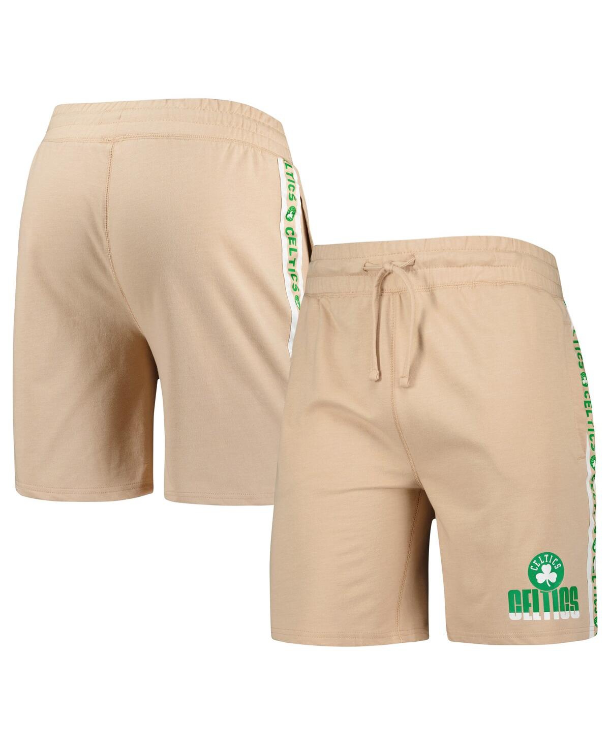 Concepts Sport Men's  Tan Boston Celtics Team Stripe Shorts