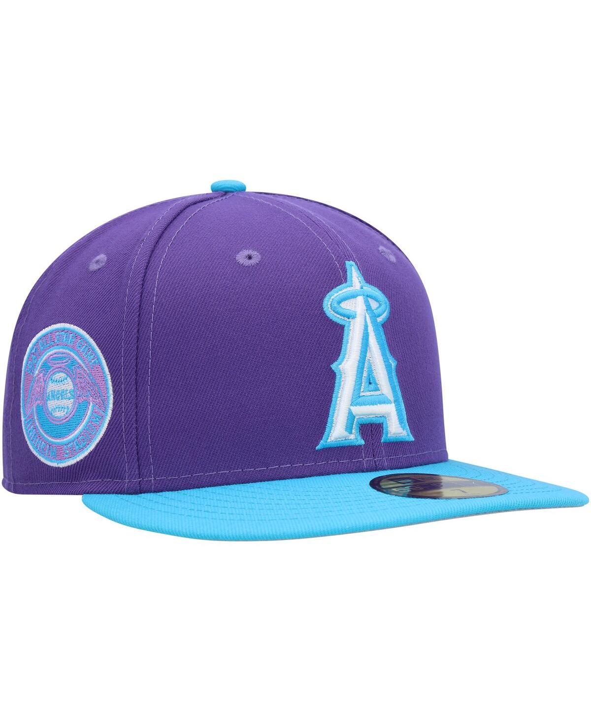 Shop New Era Men's  Purple Los Angeles Angels Vice 59fifty Fitted Hat
