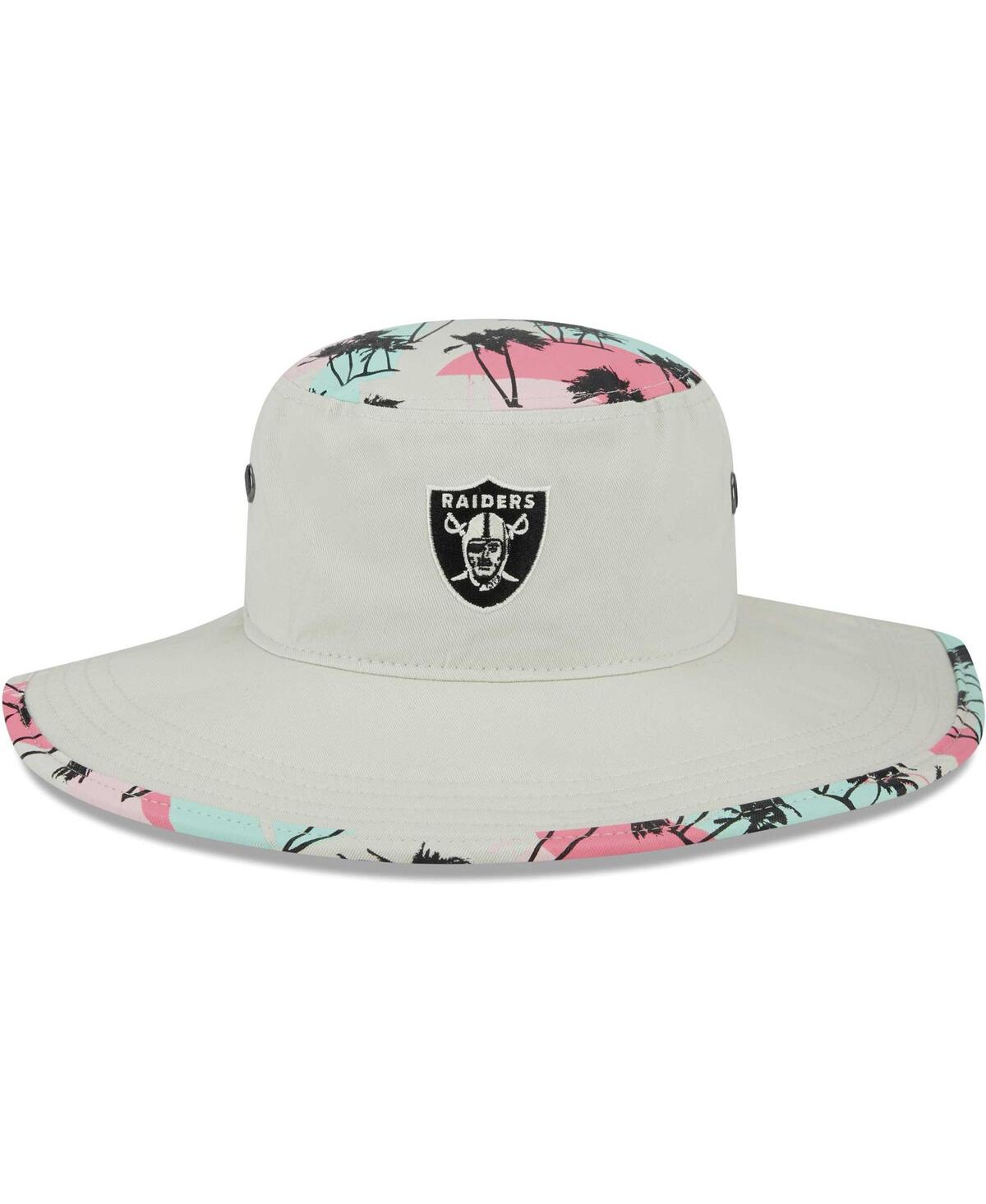NEW ERA MEN'S NEW ERA KHAKI LAS VEGAS RAIDERS RETRO BEACHIN' BUCKET HAT 
