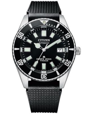 Citizen - Men's Automatic Promaster Dive Black Polyurethane Strap Watch 41mm