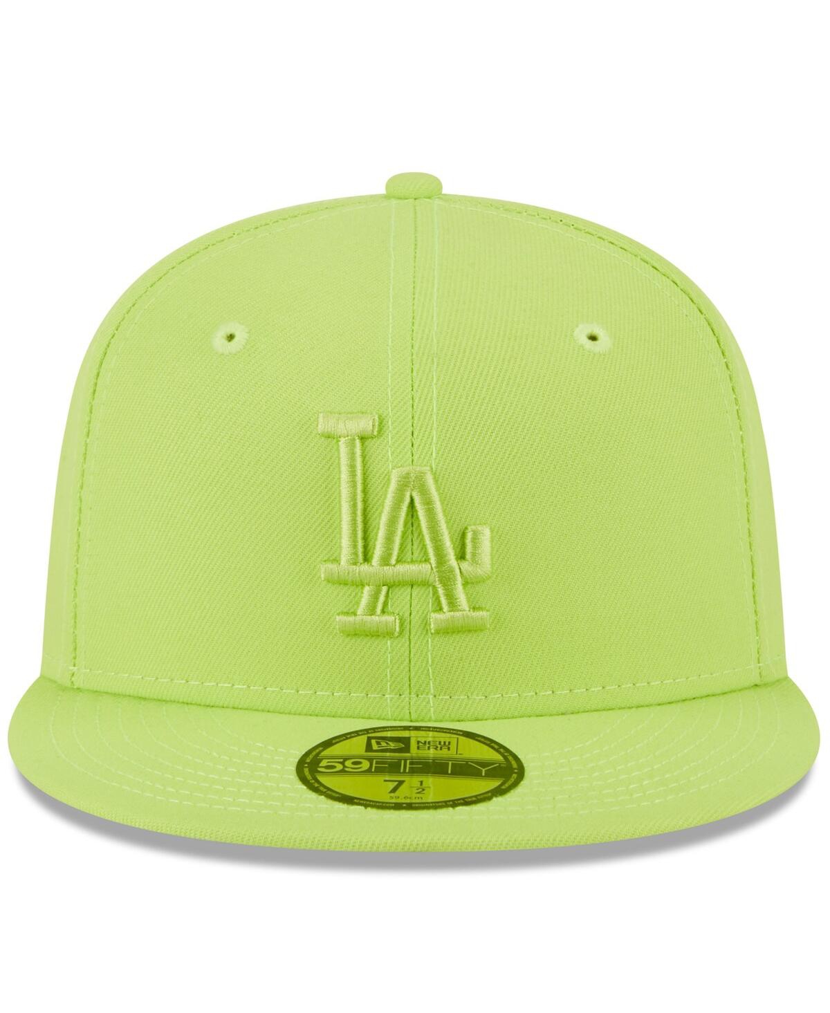 Shop New Era Men's  Neon Green Los Angeles Dodgers 2023 Spring Color Basic 59fifty Fitted Hat